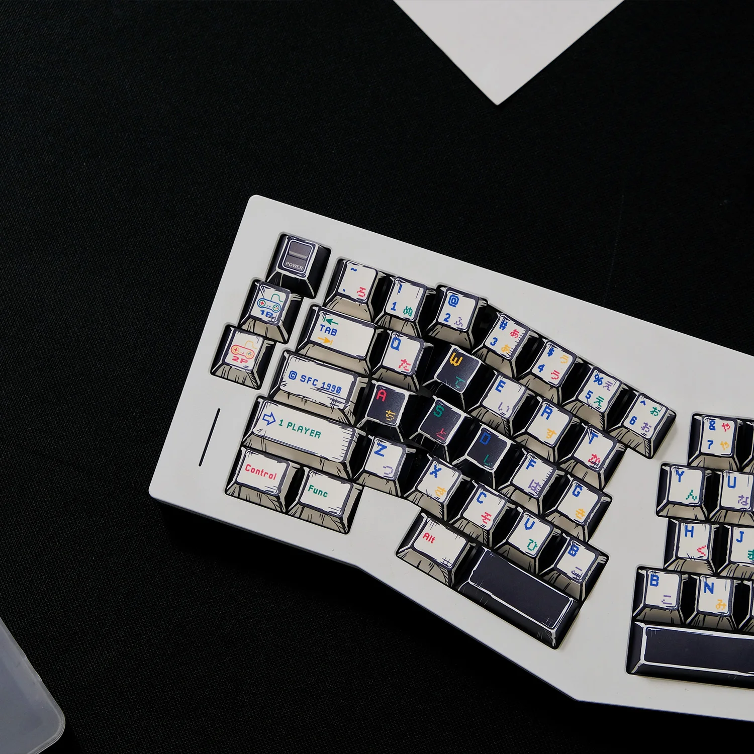 150 Tombol Retro SFC Permainan Putih Tombol Profil Ceri PBT Pewarna Gaya Manga Tombol untuk MX Switch DIY ISO Gamees Keyboard Mekanis