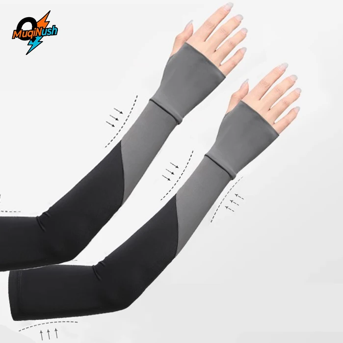 MuqiNush Ladies' UV Sunscreen Sleeve Tattoo Cover UPF 50 Arm Cover Golf Bike Camping Fishing Sport Driving Long Cooling Set