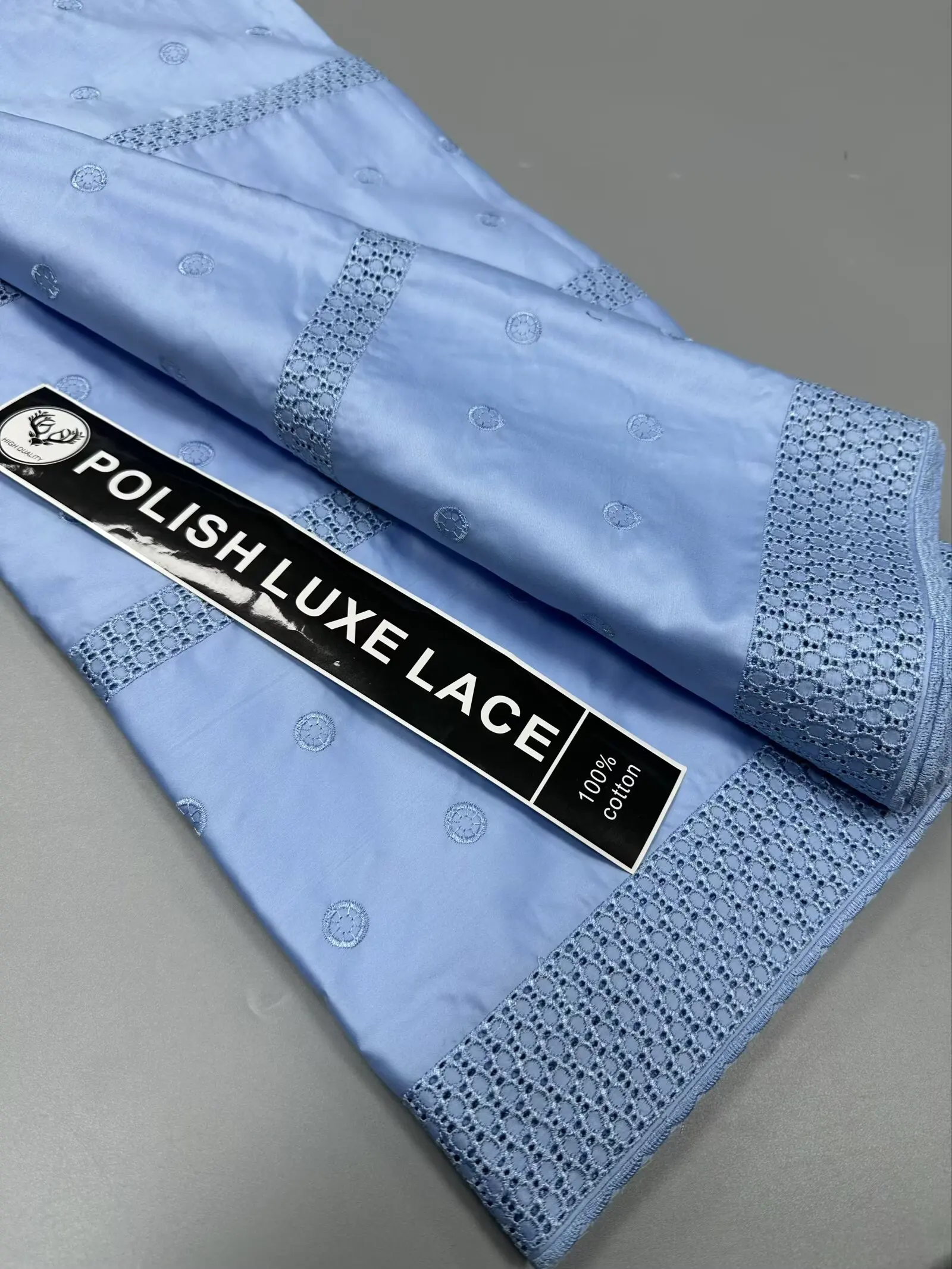 

2026 New Design Cotton Lace Fabric African Atiku Fabric High Quality Swiss Voile Polish Lace 100% Cotton Fabrics For Men D M22-1