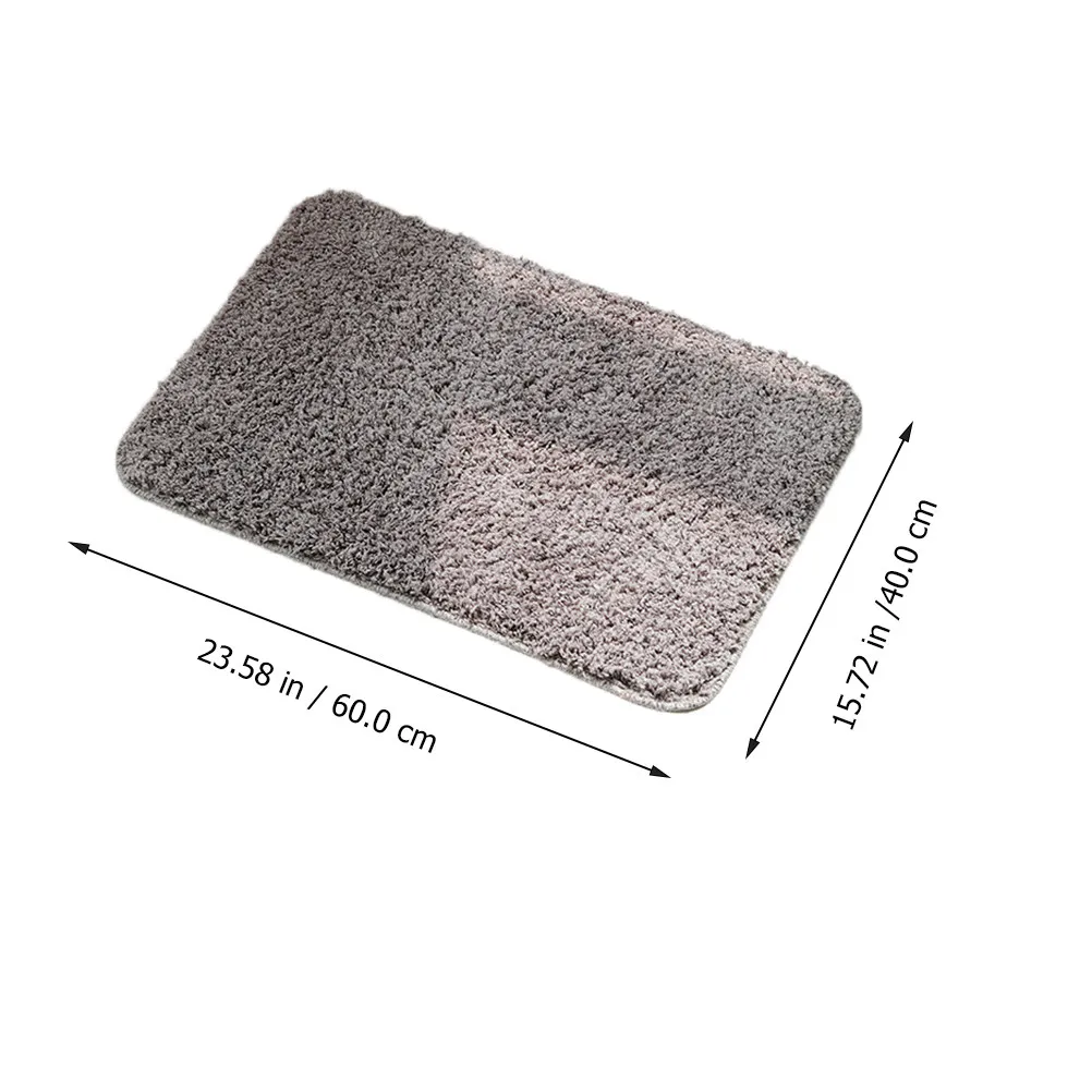 1Pcs Berber Fleece Floor Mat Dark Grey Premium Imitated Cashmere Non-Slip Bathroom Door Rug Water Absorption Anti-Skid Floor Pad