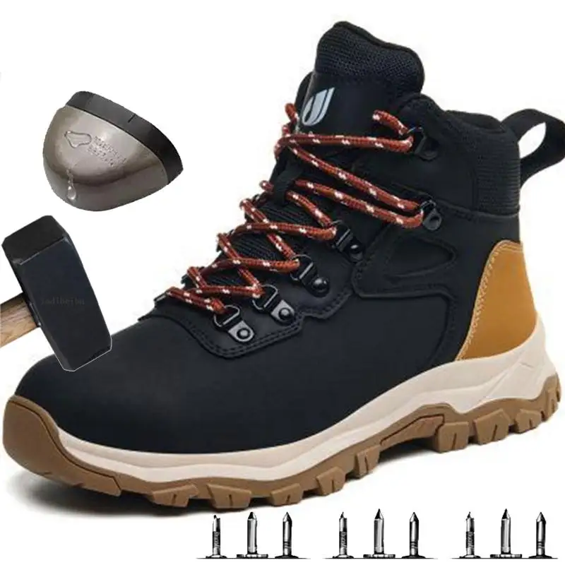 New Fashion Waterproof Work Safety Boots Steel Toe Shoes Men Puncture-Proof Safety Shoes Protection Boots Factory winter
