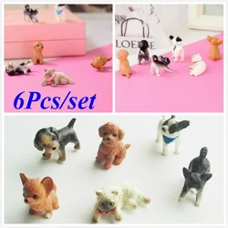 1:12 6Pcs Scale Simulation Cat and Dog Dollhouse Miniature Model Doll House Decoration Dolls Accessories