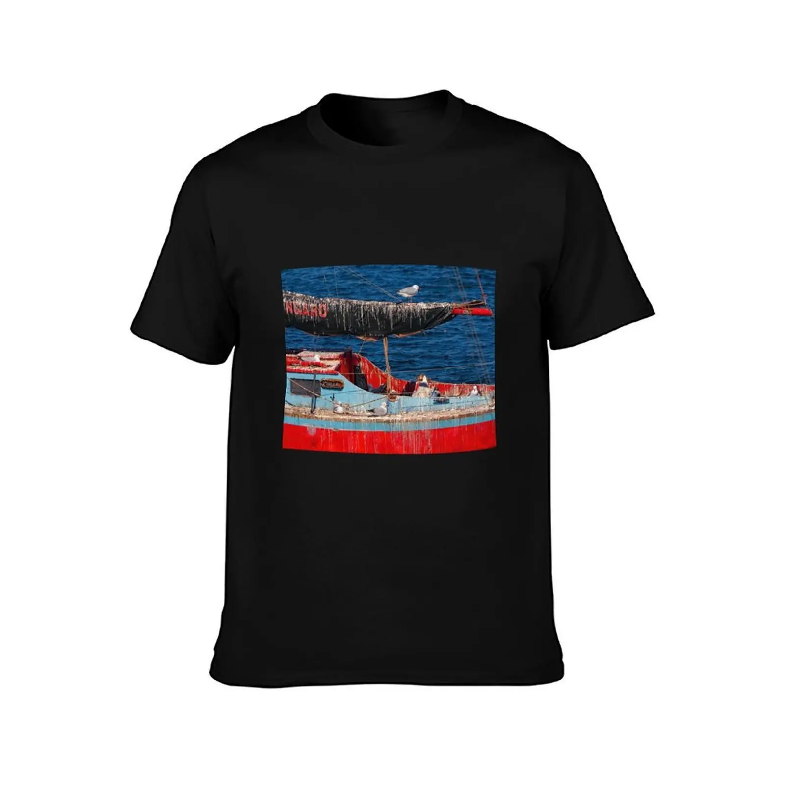 Poop Deck T-Shirt, Summer Casual Cotton Tee, Oversized Streetwear Tops, Vintage Graphic Print, Loose Fit Short Sleeve