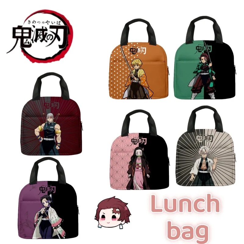 

Новый Demon Slayer Agatsuma Zenitsu Tomioka Giyuu, креативная высококачественная прочная сумка для обеда, портативная сумка с изоляцией из алюминиевой фольги