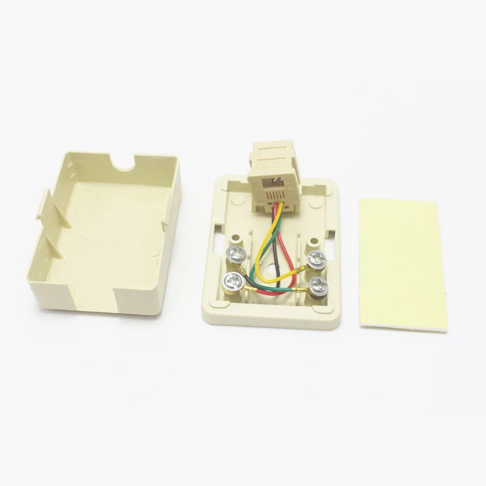1Pcs 6P4C 2 in 1 Ports Female Plug jack Telephone Connector Line Splitter Extender Plug Adapter