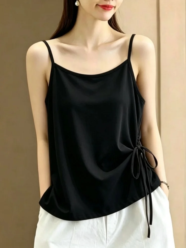 Summer Women's Loose Cotton Tank Top 95% Cotton Tank Vest Big Size plus Size Slimming Base Layer Outerwear Casual Wear