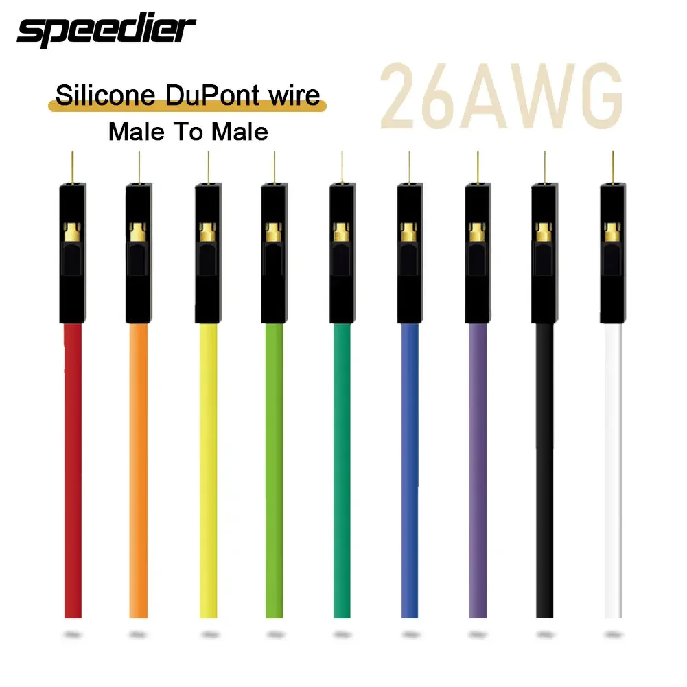 Dupont Line 26AWG Male To Male / Male To Female / Female To Female 2.54 1PIN Soft Silica Gel Cable 220V 1.2A 10CM 20CM 30CM 40CM