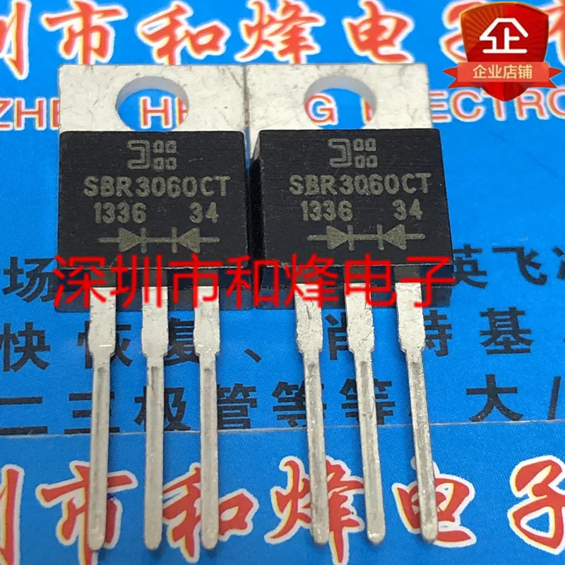 Chip de poder do estoque original, SBR3060CT, TO-220, 60V, 15A, novo, 10Pcs Lot