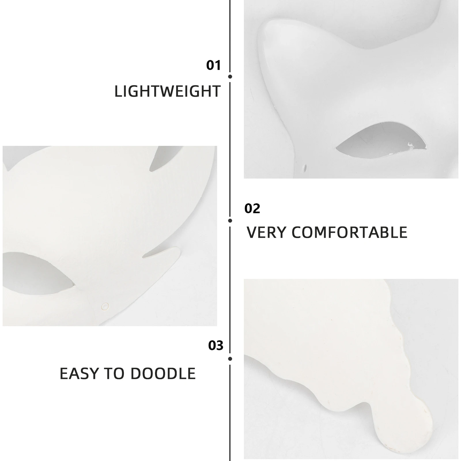 

7 Pcs Make up Children's Graffiti Mask Bridegroom Plain White Halloween Pulp Blank