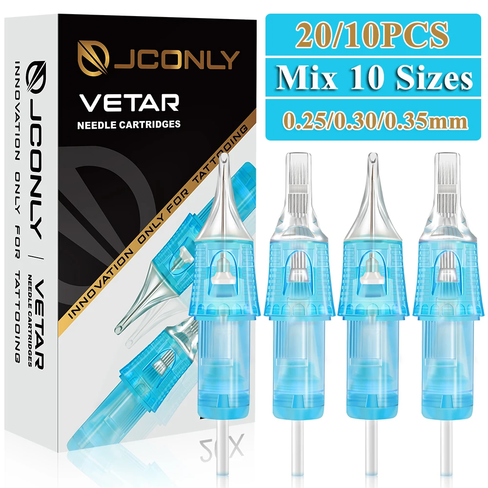 

JCONLY VETAR татуировка смешанный картридж игла 20/10 шт. стерилизующая игла для татуировки RL/RS/CM/M универсальный картридж для татуировки для ручки для татуировки
