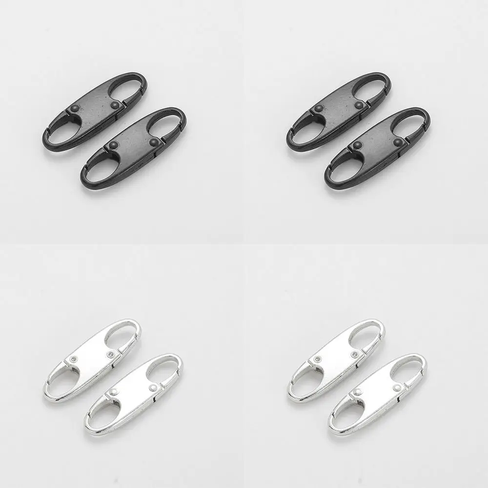8 Pcs Easy To Use Black Zipper Lock Clip Metal Detachable Fix Zip Puller Silver Anti Theft Bag Backpacks