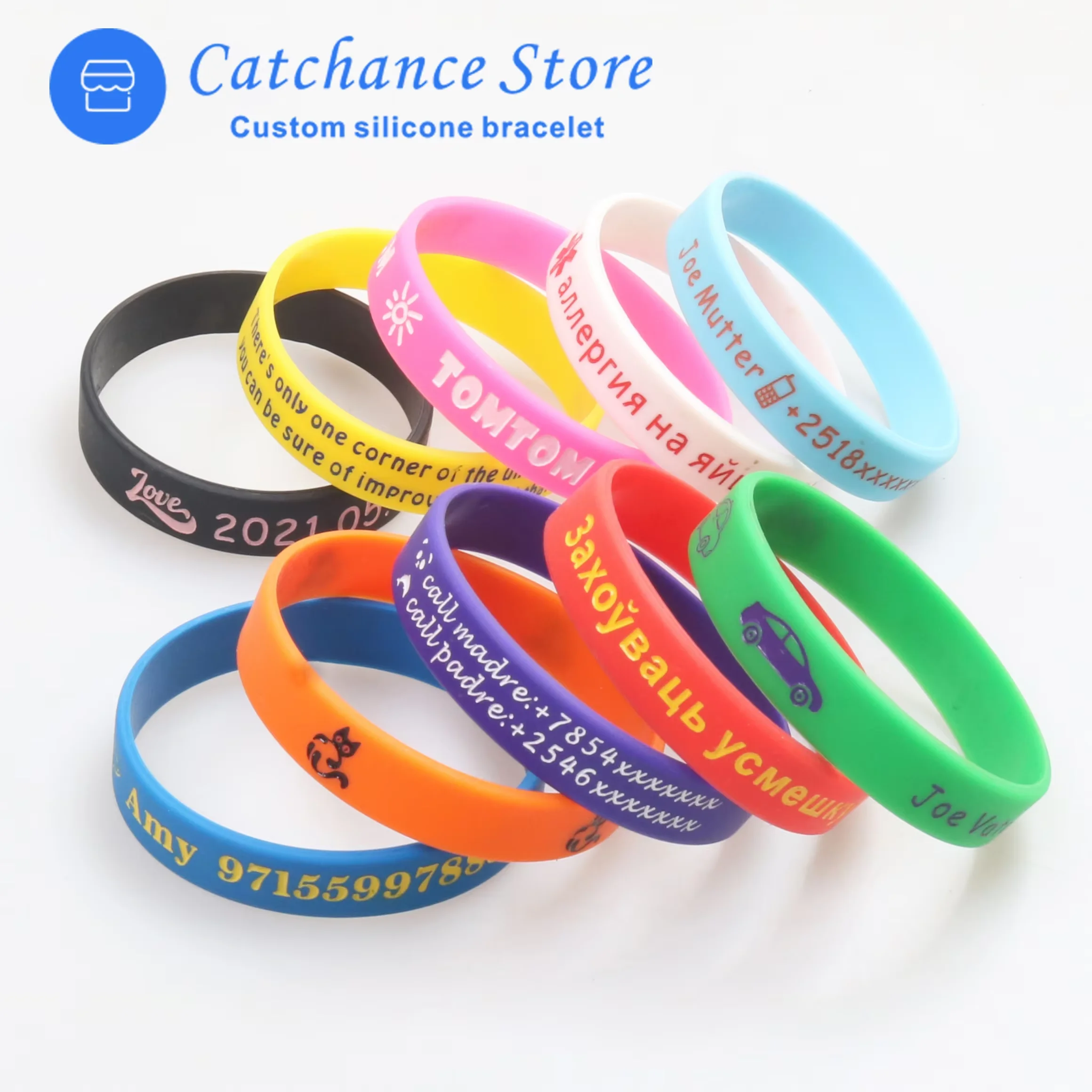 Personalized DIY Logo Couple Silicone Bracelets, Anti-Lost