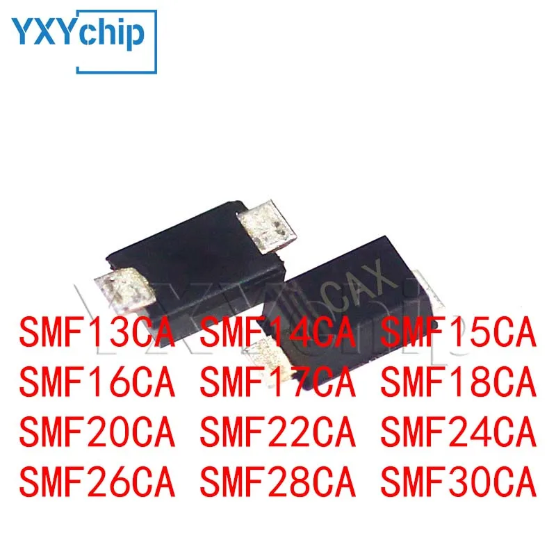 50PCS SMD TVS Diode SMF13CA SMF14CA SMF15CA SMF16CA SMF17CA SMF18CA SMF20CA SMF22CA SMF24CA SMF26CA SMF28CA SMF30CA SOD-123F