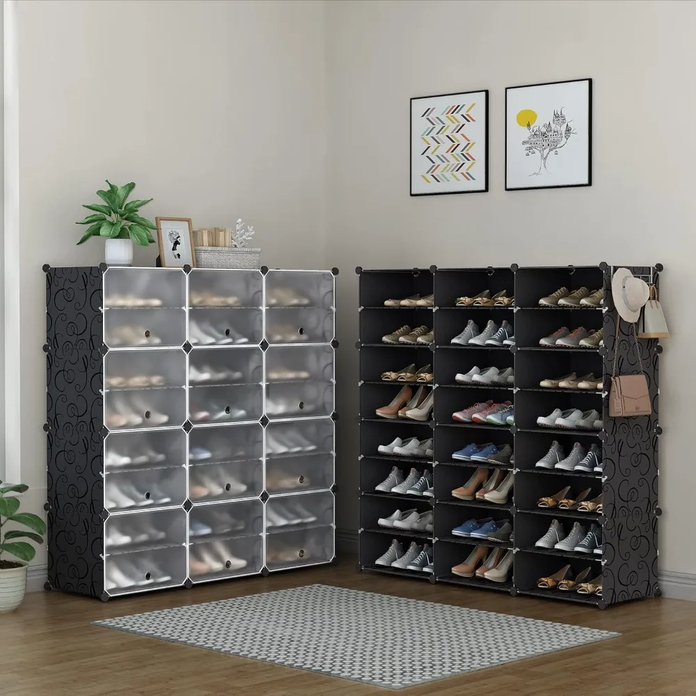 Shoe Rack Organizer, 8 Tier Shoe Storage Cabinet 48 Pair Plastic Shoe Organizer  for Closet Hallway Bedroom Entryway