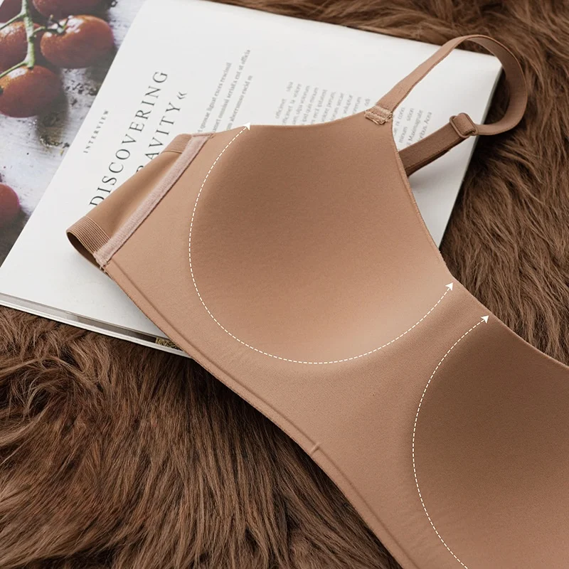 Picture 5: KUCLUT  Seamless Half Cup Bra Smooth Surface Top Support Thin And Comfortable Without Steel Ring Bra One Piece Seamless Half C