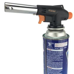 Welding Flame Gun Head Gas Torch Burner Flamethrower Butane Burner Outdoor Camping BBQ Brazing Torch Kitchen Tool(Without Gas)