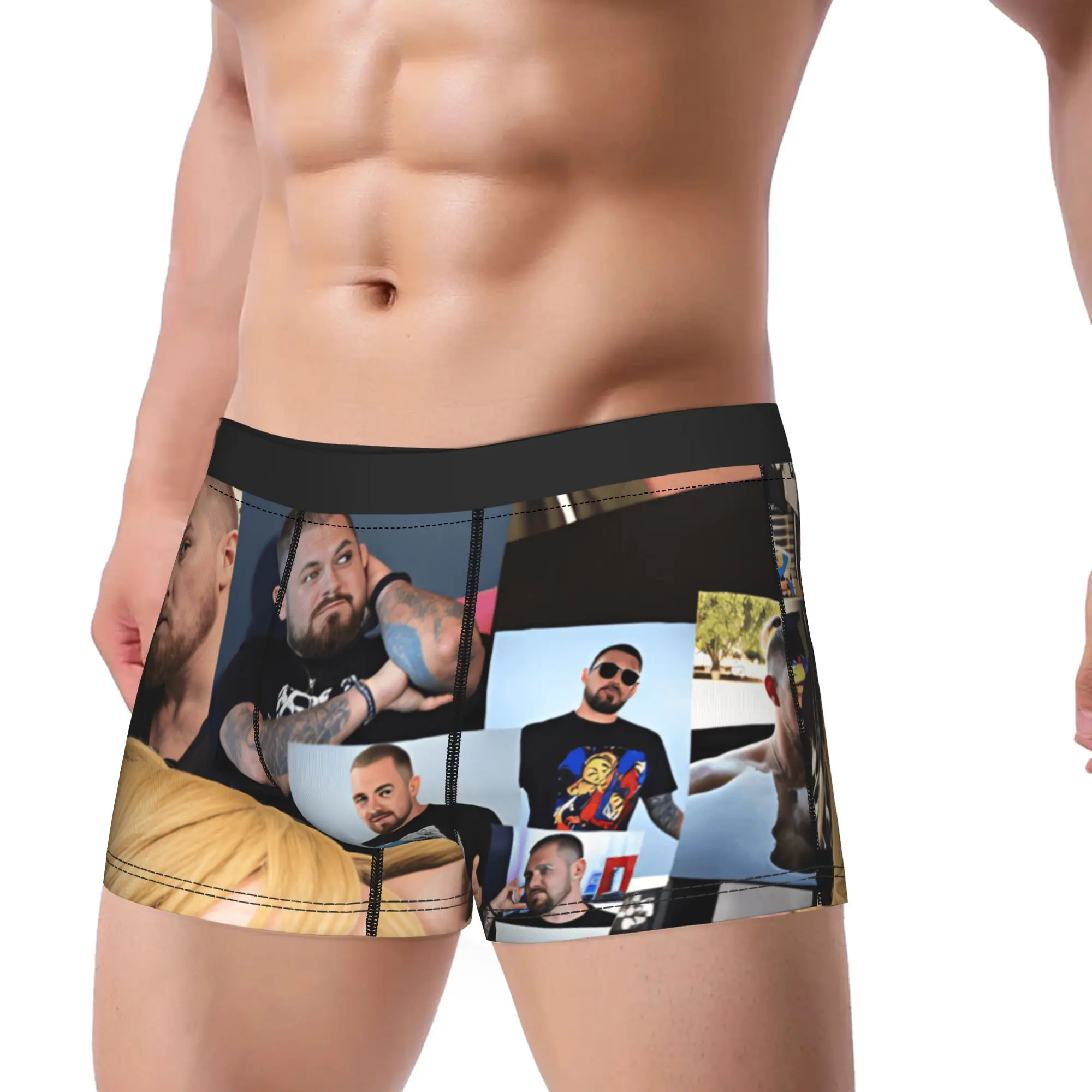Drachenlord Selfie Picture Collage Shorts Briefs  Underwear Trenky Men Soft Trend Trunk Pattern Plus Size Underpants
