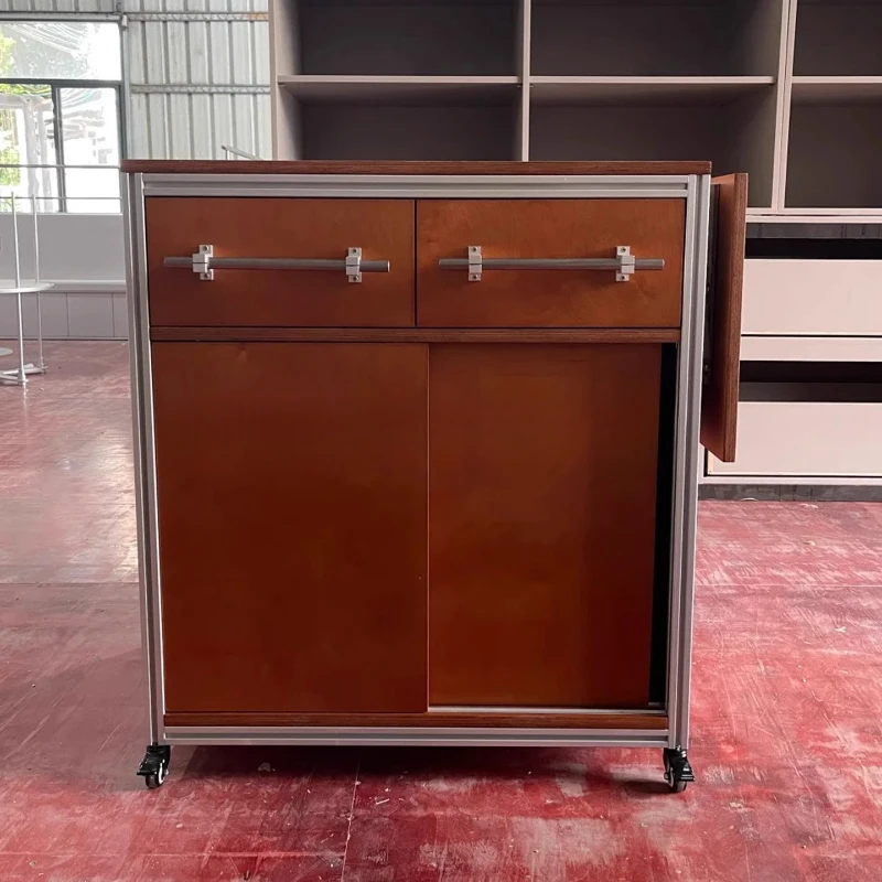 

Medieval aluminum profile solid wood ocean board coffee cabinet bucket cabinet household living room removable