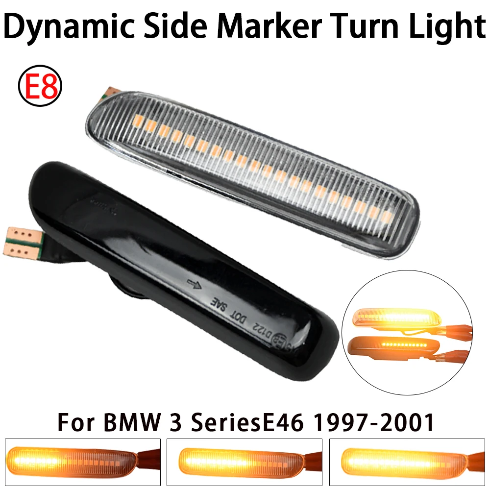 3 Series Side Marker Flowing Dynamic Blinker LED Turn Signal Light Fit For 3 Series BMW E46 Compact Coupe Cabriolet Touring