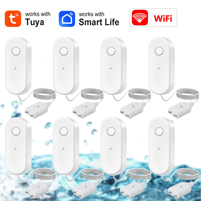 Tuya WiFi Water Leak Sensor Smart Home Security Leakage Alarm Flood Detector Water Alert Overflow Detection APP Control
