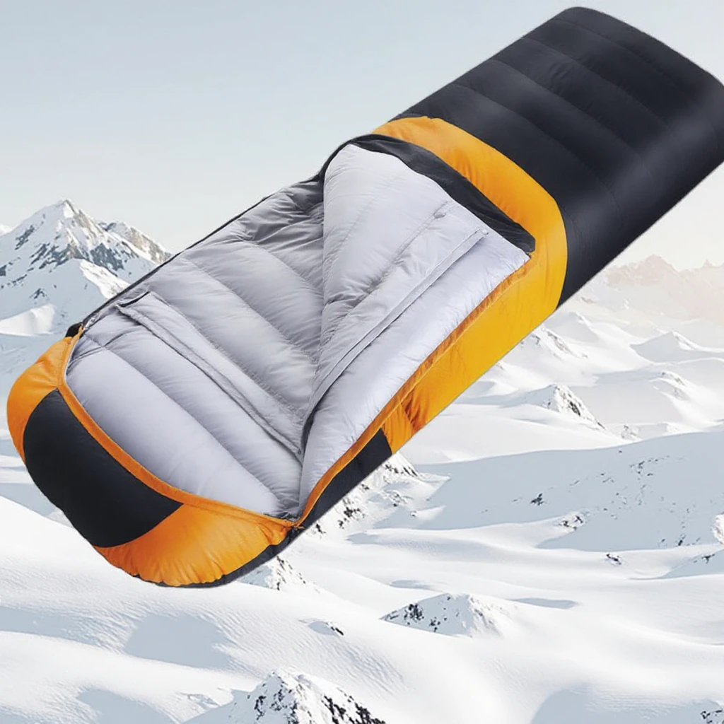 

Wholesale Unisex Waterproof Nylon Sleeping Bag Envelope Style Duck Filling for Winter Keep Warm Adults Use Outdoor Camping Hike