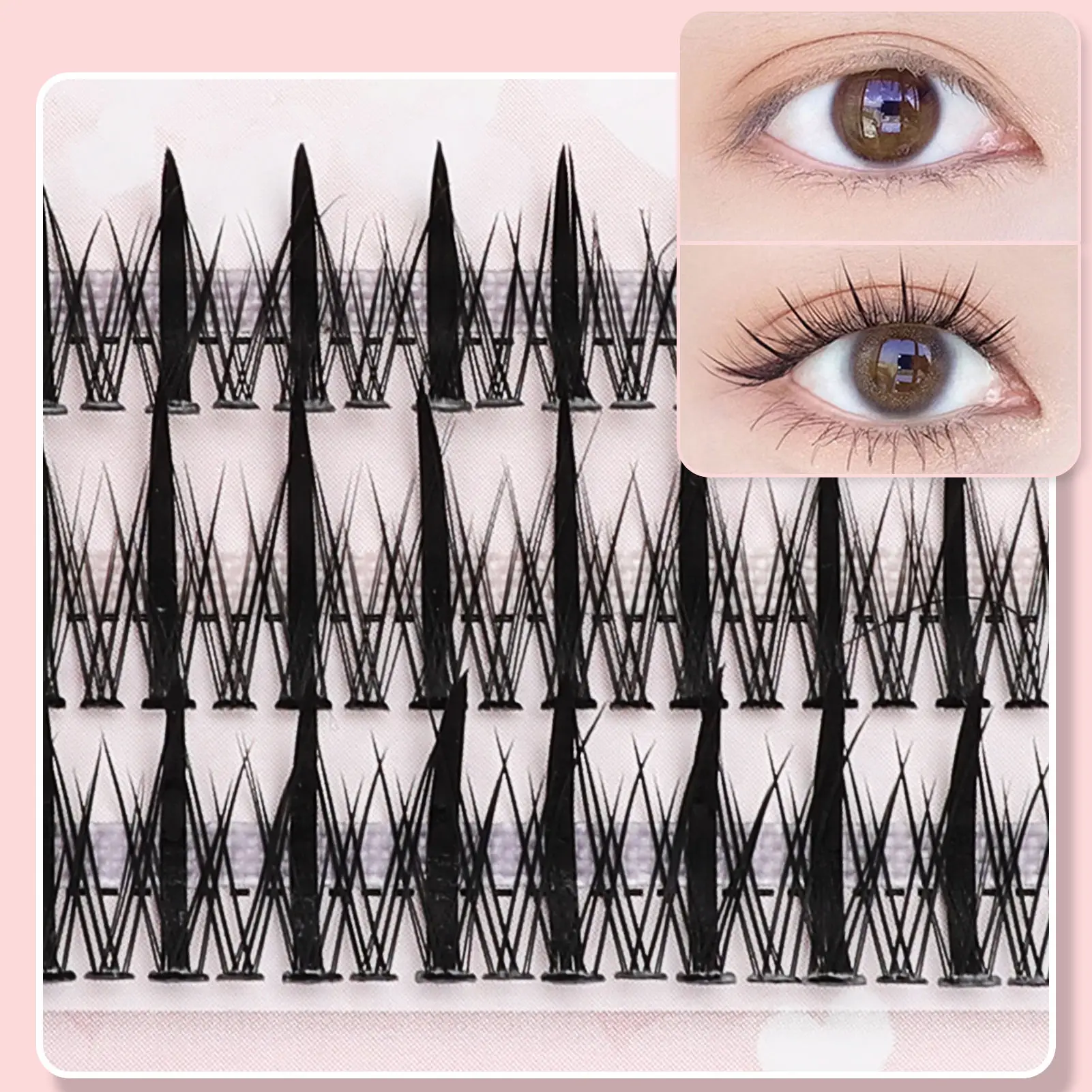 Thick Fake Eyelashes for Women Reusable 3D Eyelash Cluster Extensions for Beauty Eye Cosplay DIY Makeup