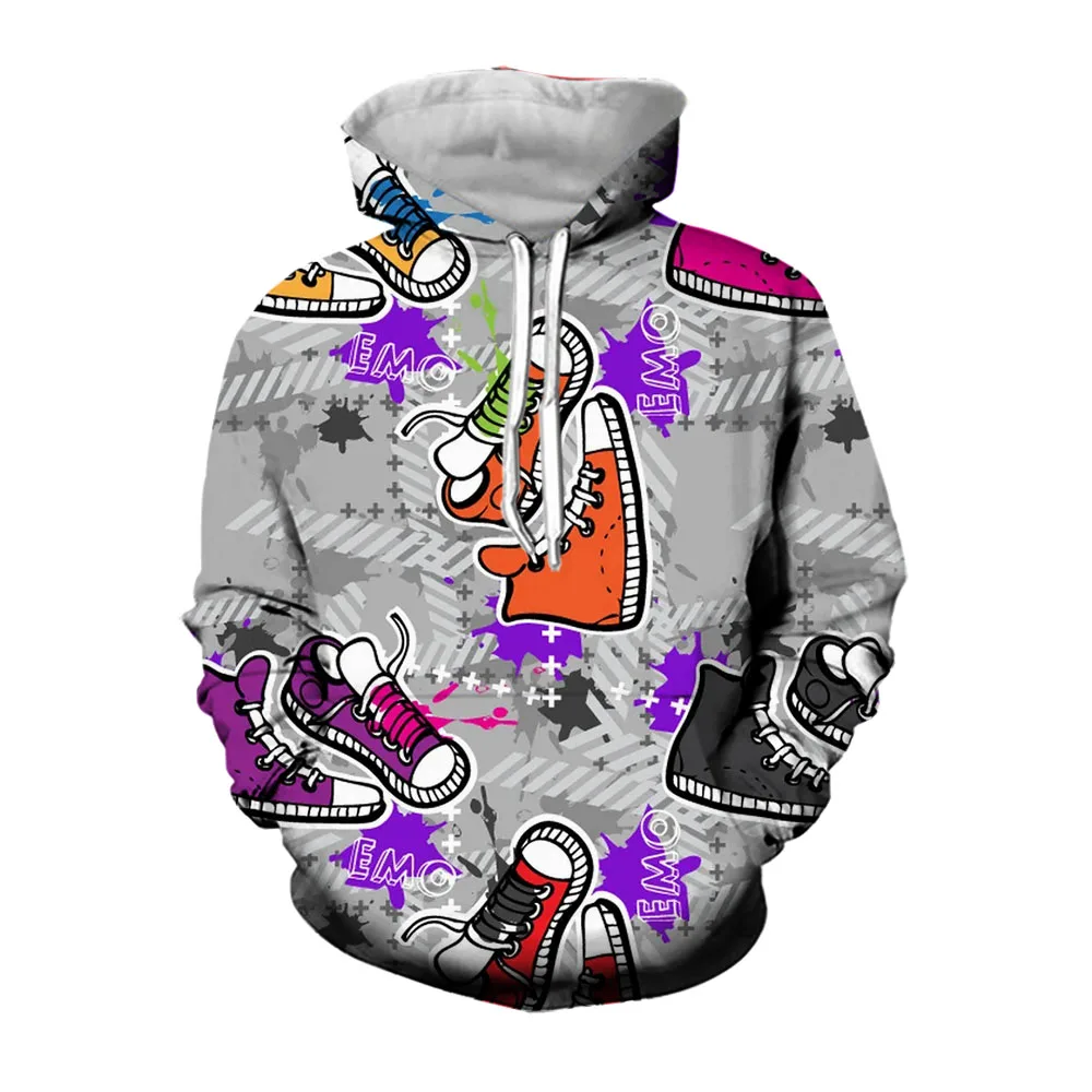 Jumeast 3D Cartoon Guitar Hoodies For Men Y2K Rock Vibe Party Gift Length Sleeve Fashion Oversized Hoodie Streetwear Pullover