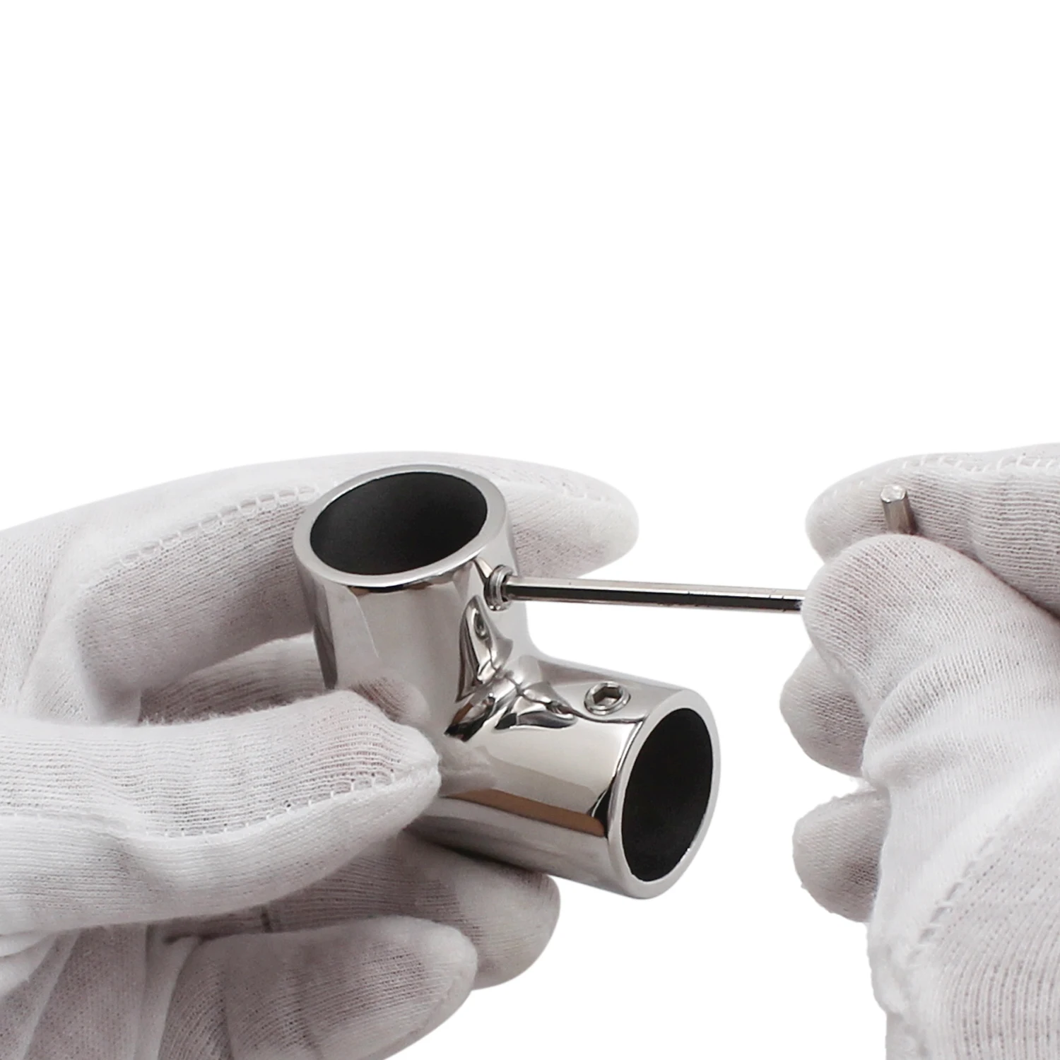 4PCS 2 Way Boat Hand Rail Fitting 22/25/30/32mm Stainless Steel 90 Degree Elbow Pipe Connector for Marine Yacht Boat Accessories