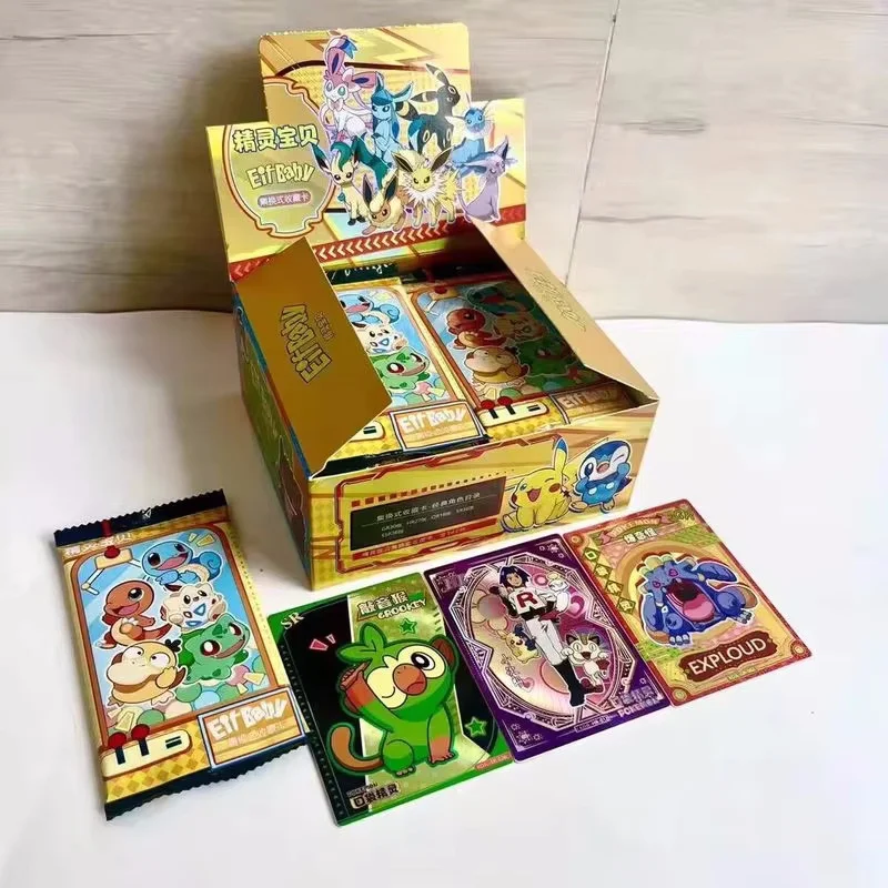 30 Bag Pokemon Anime Game Elf Card Luxury Pet Card Collection Exchange Box Cards Toys Children Hobbies Toy Holiday Gift For Kids