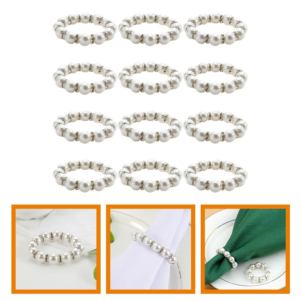 12 Pcs Napkin Holder Banquet Wedding Decor Dining Table Ring Plastic Napkins Holders