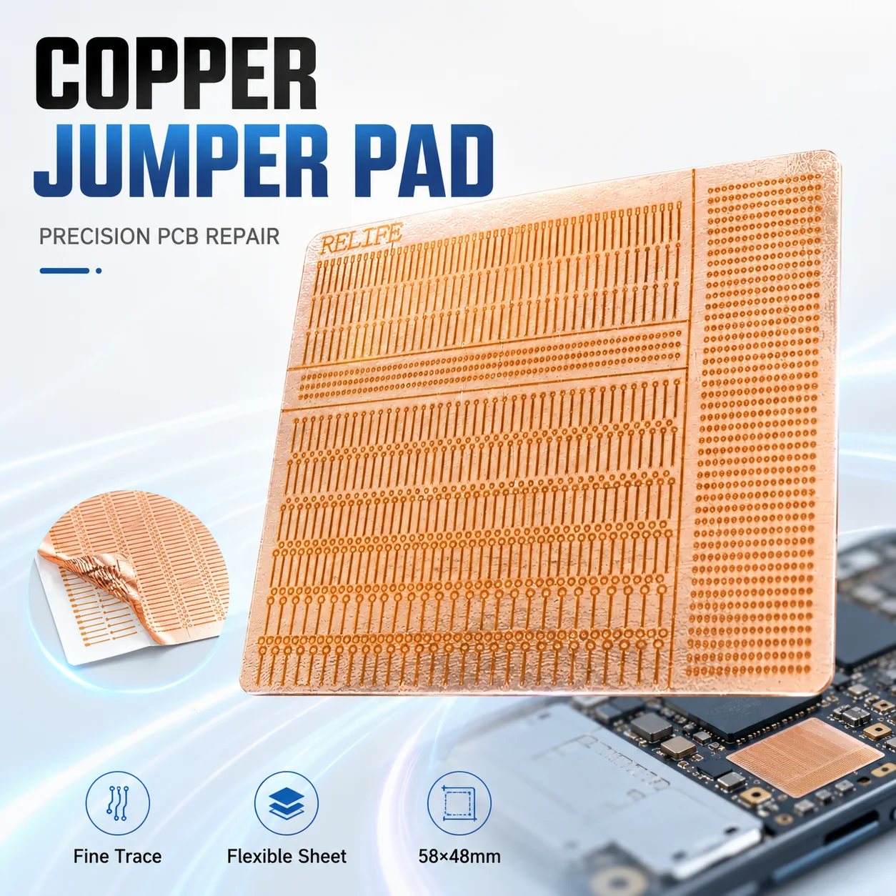 RELIFE RL-007GA Solder Lugs Repair Pads for Mobile Phone PCB Welding Flywire Jumper Wire Replacement Spot Soldering Repair Tools