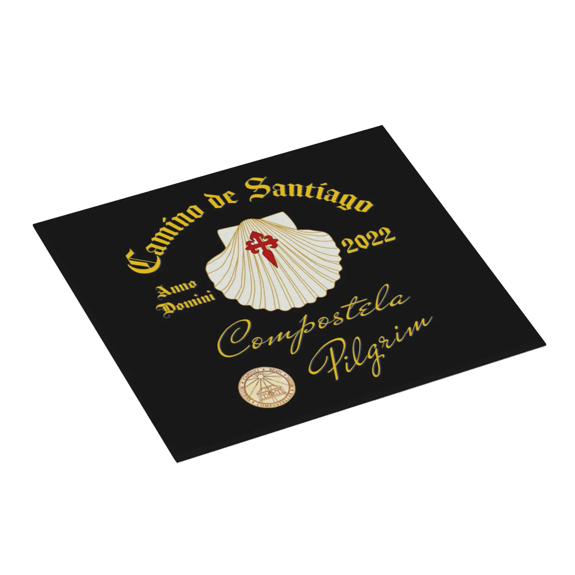 Camino De Santiago Drying Mat For Kitchen Waterproof Non‑Slip Oil Proof Reusable Scallop Shell Cross Countertop Protector Mat