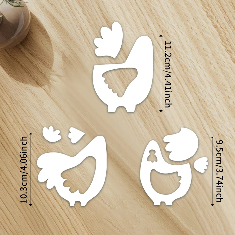 8pcs Rooster Hen Quilting Template Set for DIY