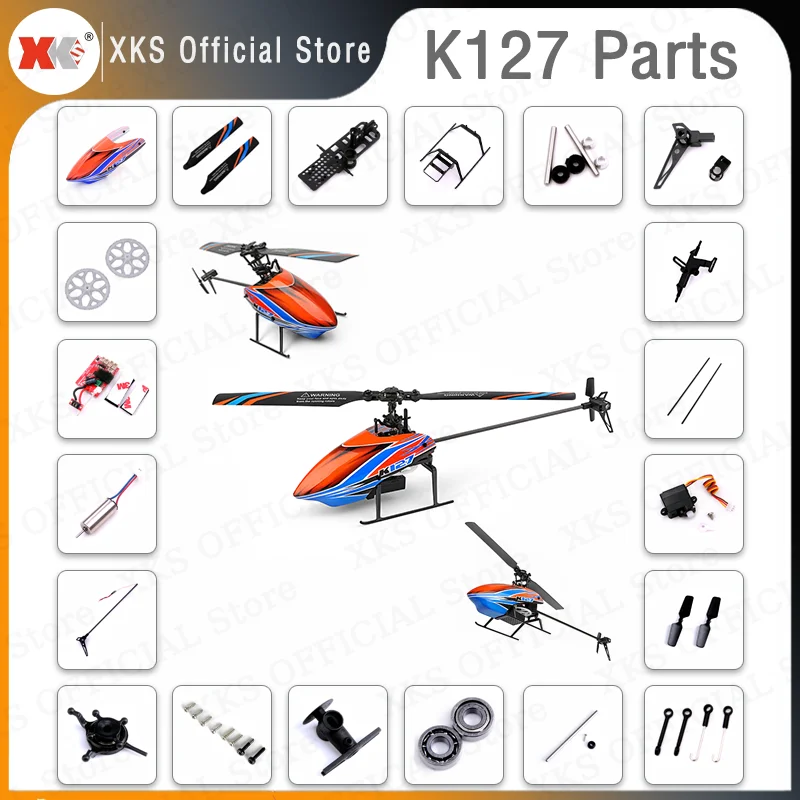 Wltoys XKS K127 V911S RC Helicopter Accessories Servo Receiver Board Blade Tail Motor Head Canopy Rotor Axis for K127 V911S Part