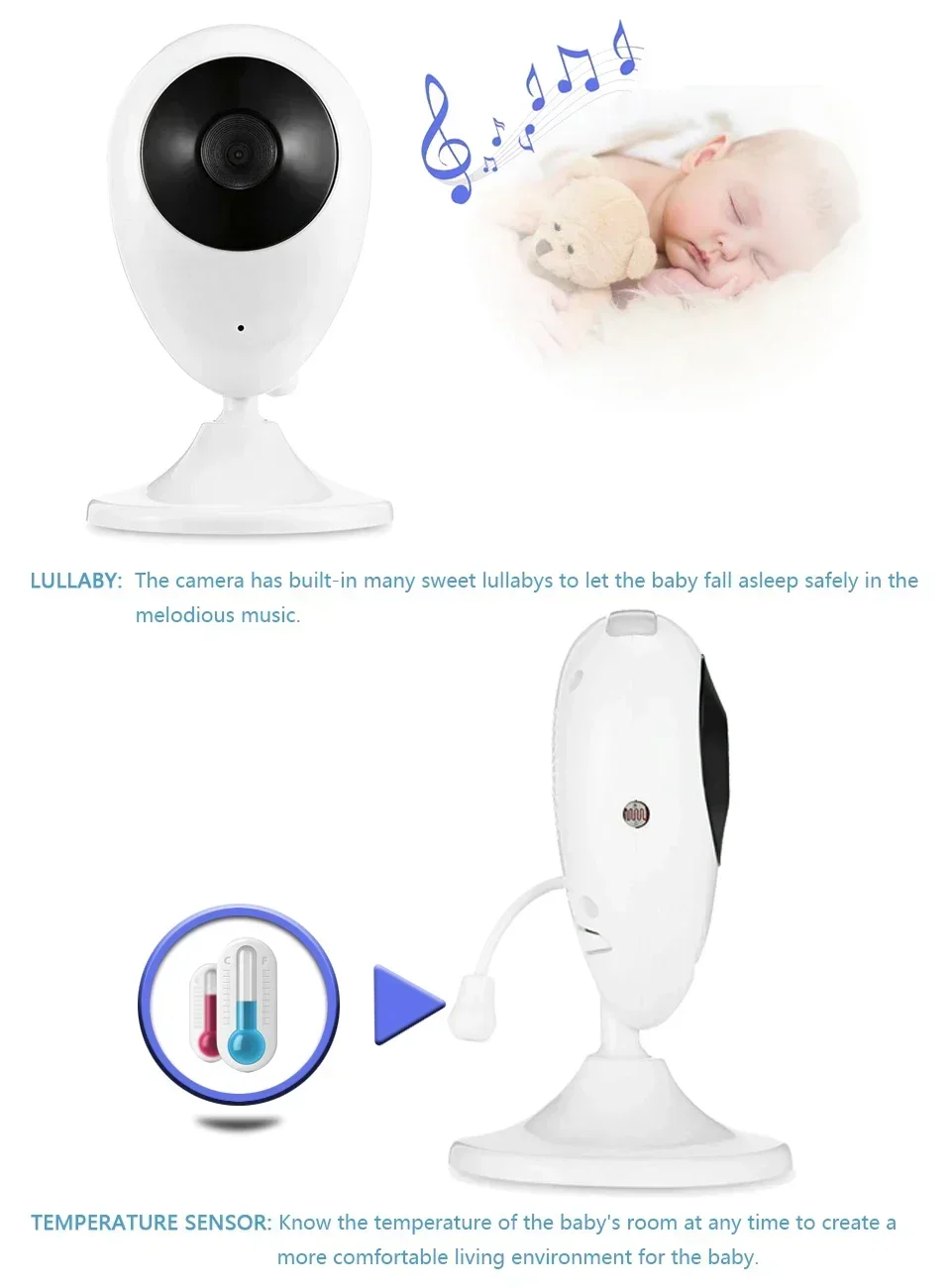 Wireless Resolution Baby Nanny Digital Video Baby Monitor 2.4 Inch Security Camera Night Vision Temperature SP880 Baby Monitor