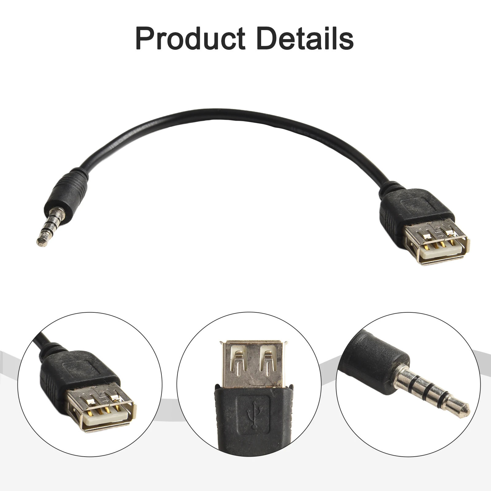 AUX Audio Cable AUX Audio Cable USB Type A Female Car USB Public Audio Cable Slight Deviations Installation Location