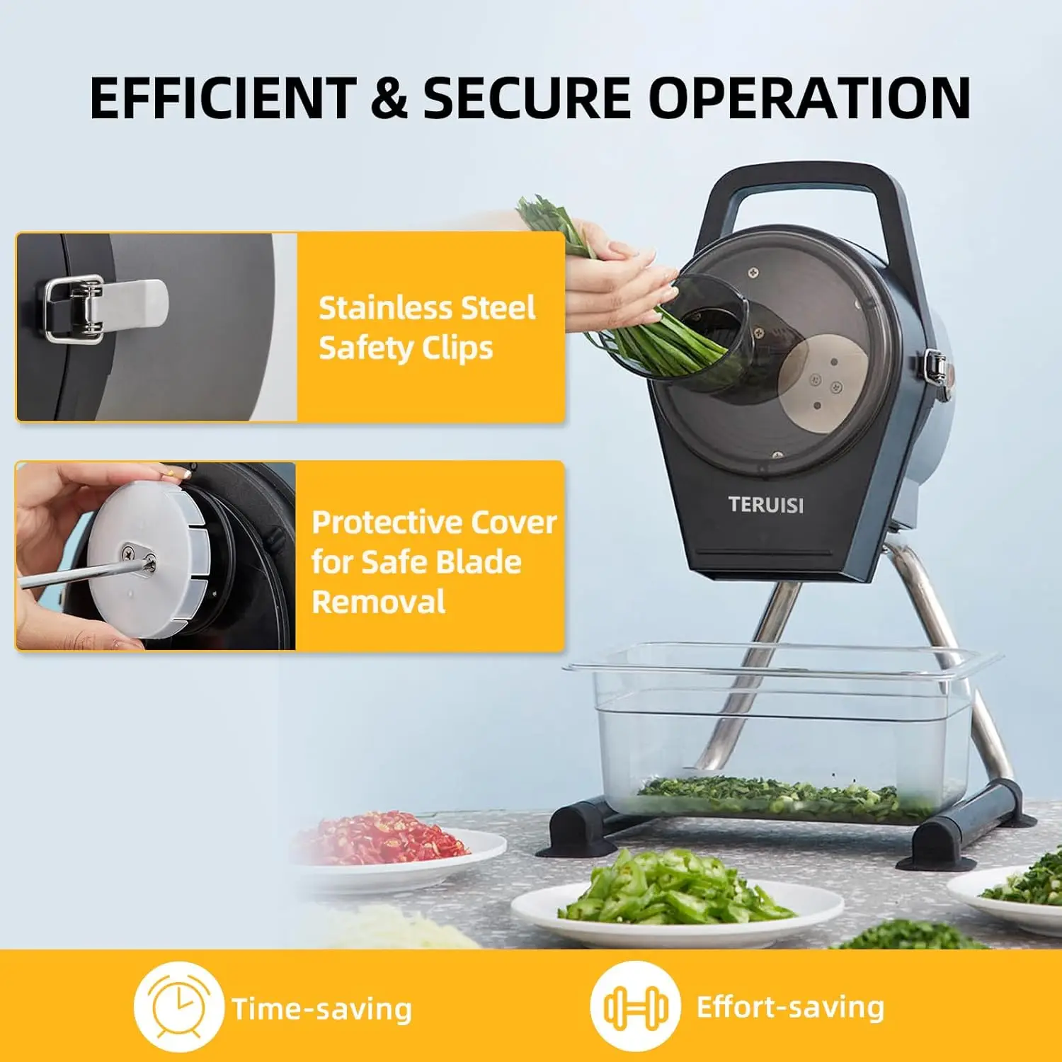 Electric Vegetable Chopper, 200W Commercial Vegetable Slicer, Scallion Cutter Food Processor With 3 Feed Ports, 1-5mm Adjustable