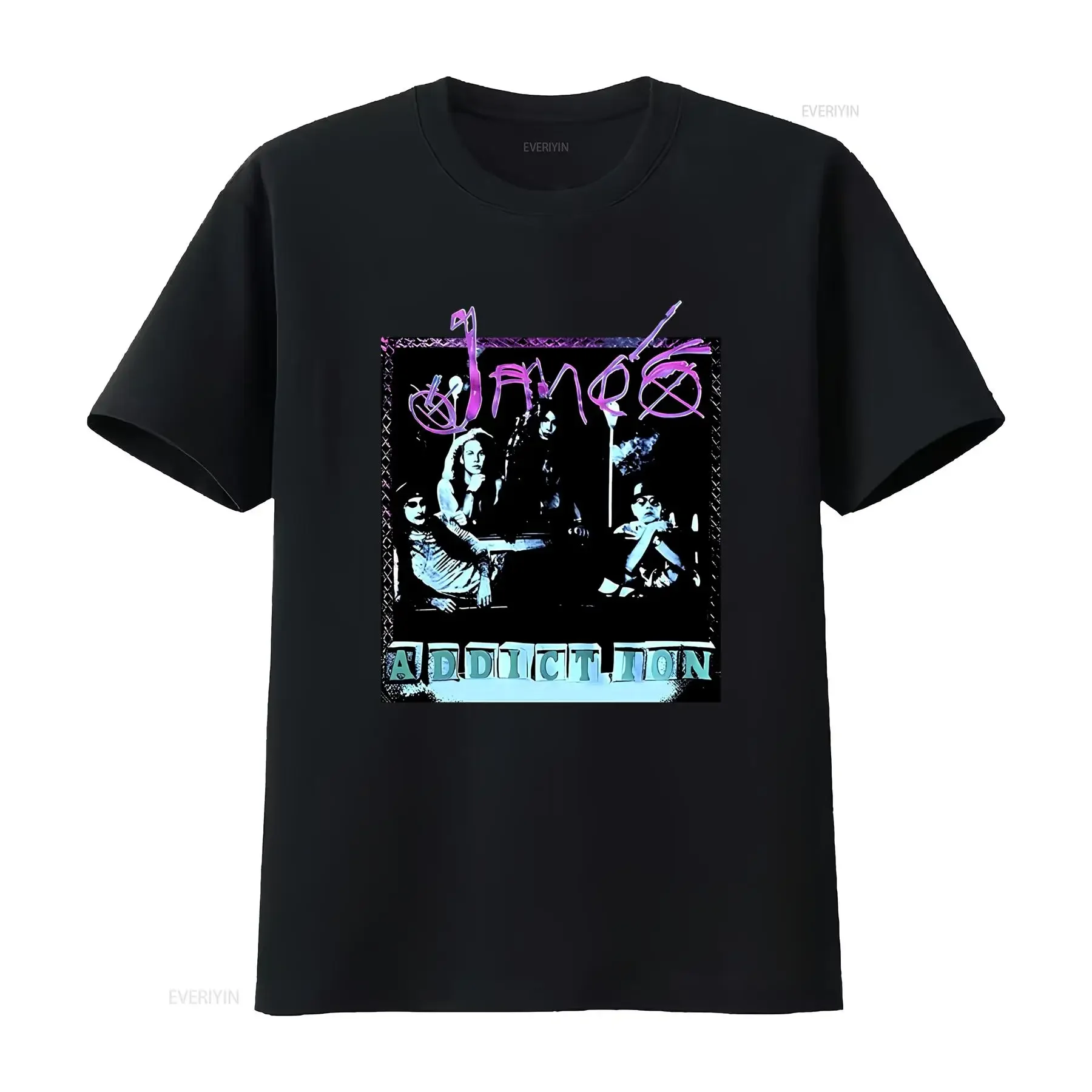 Vintage Grunge Janes Addiction Rock Band Print Casual Streetwear T Shirt vintage Washed homme Top For Everyday Wear graphic