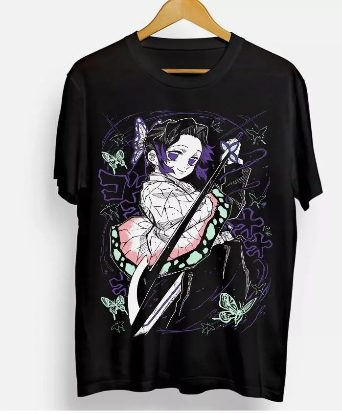 Shinobu Kocho T-Shirt Demon Slayer Kimetsu No Yaiba Design Anime Tee All Size