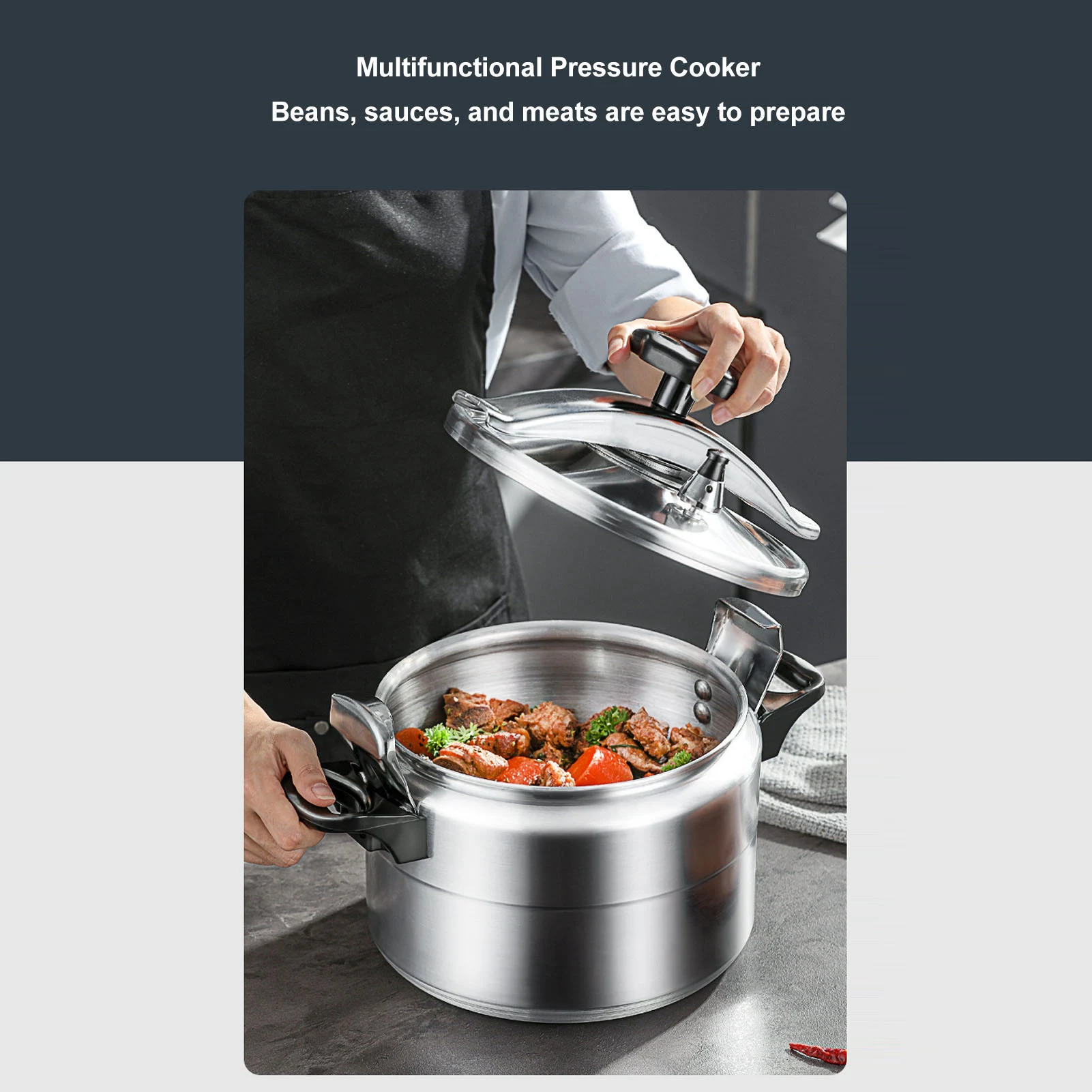 Panela de pressão de cozinha rápida multifuncional antiaderente alumínio panela de pressão doméstica à prova de explosão espessada para feijão