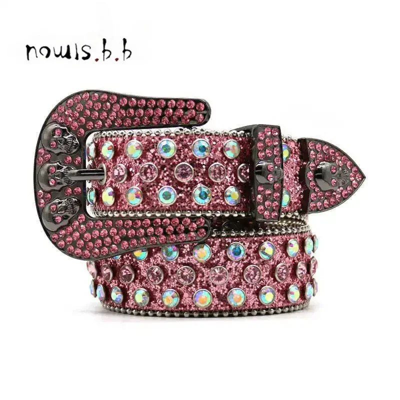 Punk Rhinestones Belt eather Studded Diamond Bling Y2K Belts Western Cowgirl Cowboy Cinturones Para Mujer For Men Women