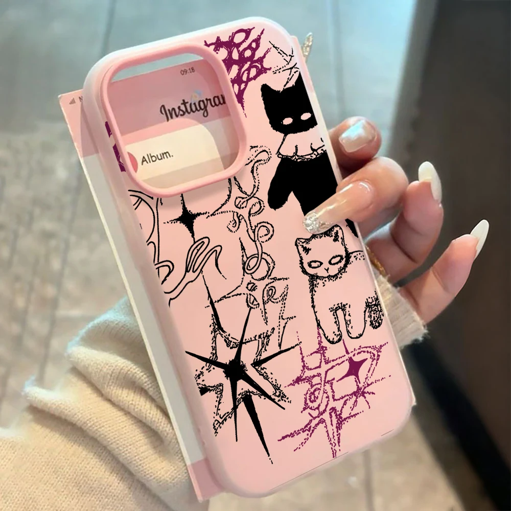 Für Samsung Galaxy S21 S26 S25 S24 S23 S22 Ultra Plus FE Hülle Koreanische Graffiti-Katzen-Abdeckung Für A37 A36 A54 A55 A56 Staubdichte Schutzhülle – Detail 1