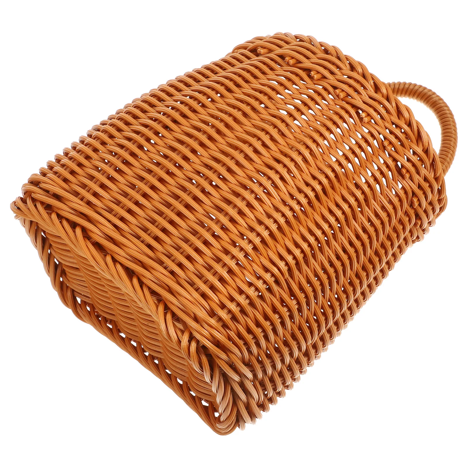 

Hanging Storage Basket Imitation Rattan Woven Basket Plastic Pantry Wicker Basket Wall Hanging Flower Basket Ginger Garlic