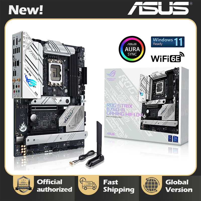 ASUS ROG Strix B760-A Gaming WiFi D4 Intel B760 (13th and 12th Gen) LGA1700 white ATXmotherboard 128GB DDR4, PCIe 5.0, WiFi 6E