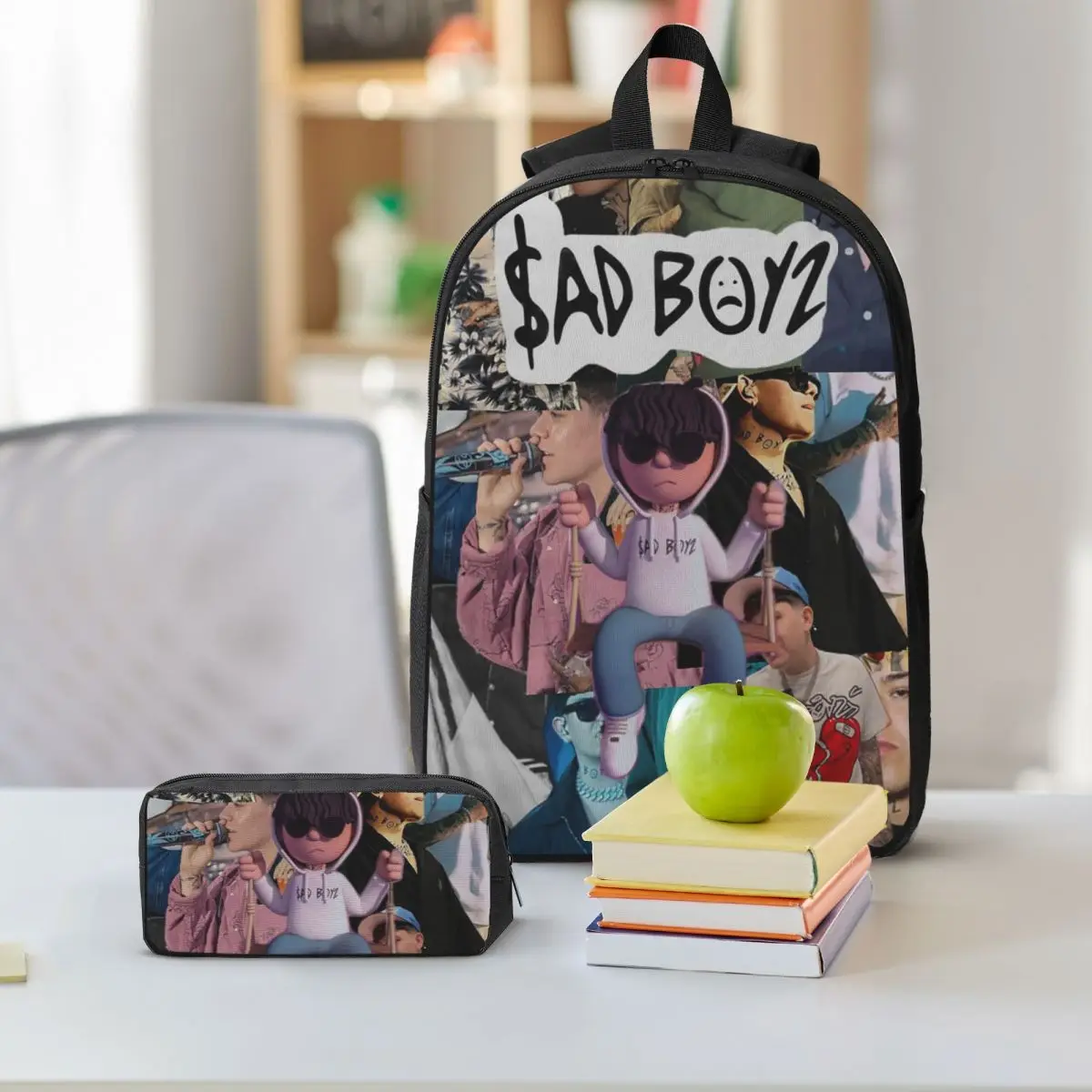 Junior H Merch Sad Boyz Backpack Boys Girls BookBag School Bag Computer Shoulder Bags 3ps Insulated Lunch Bag Pencil Case