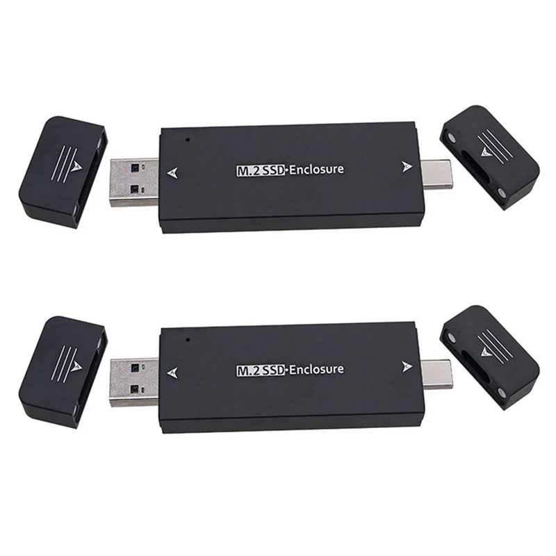

2X M.2 SSD-Enclosure USB 3.1 Type C Hard Disk Enclosure External Hard Drive Enclosure Case For 2230 For Windows /Linux