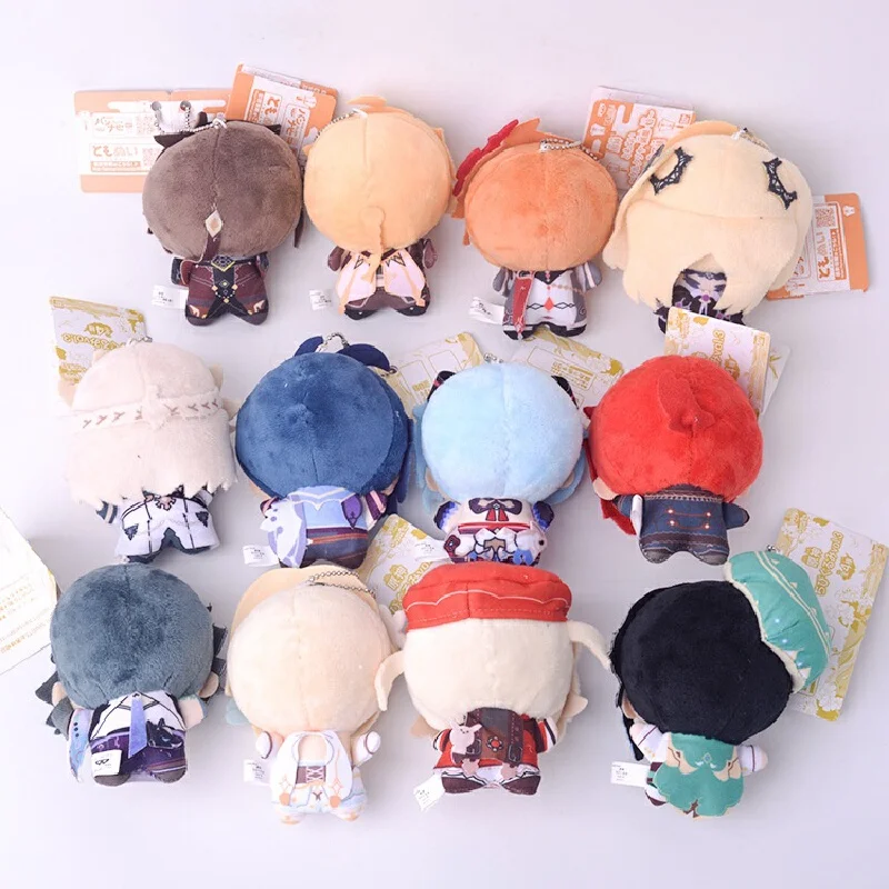 10cm Anime Game Genshin Impact Tartaglia Li Xiao Obedo Diluc Kaeya Venti Ganyu Lumine Plush Plush Plush Doll Pendant Key Chain P