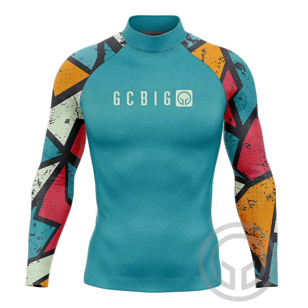 

2023 Summer Mens Long Sleeve Surf Wear Clothing UV SunSwimming Tight T-Shirt Gym Sets Rash Guards Skins Surfing Suit Diving