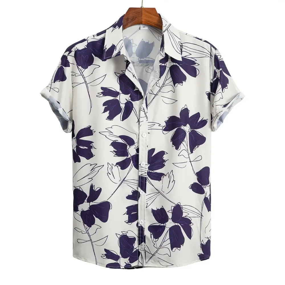 Summer Hawaiian Beach Men's Shirt 3D Printing Casual Clothing Oversized Short Sleeve Shirts for Men Street Fashion Tops