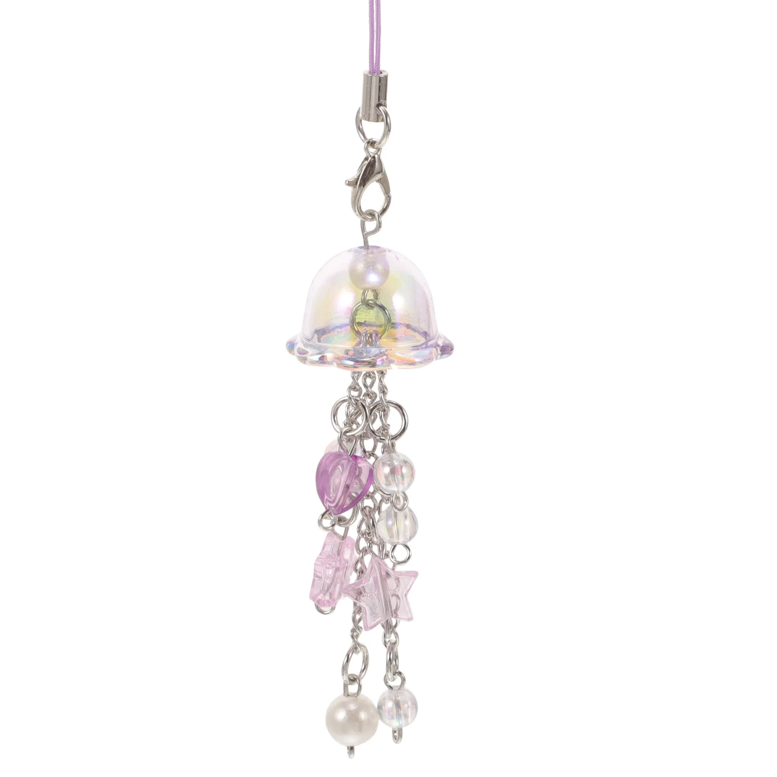 

Mobile Phones Tassel Chain Cell Wear-resistant Ornament Holder Violet Glass Telephone